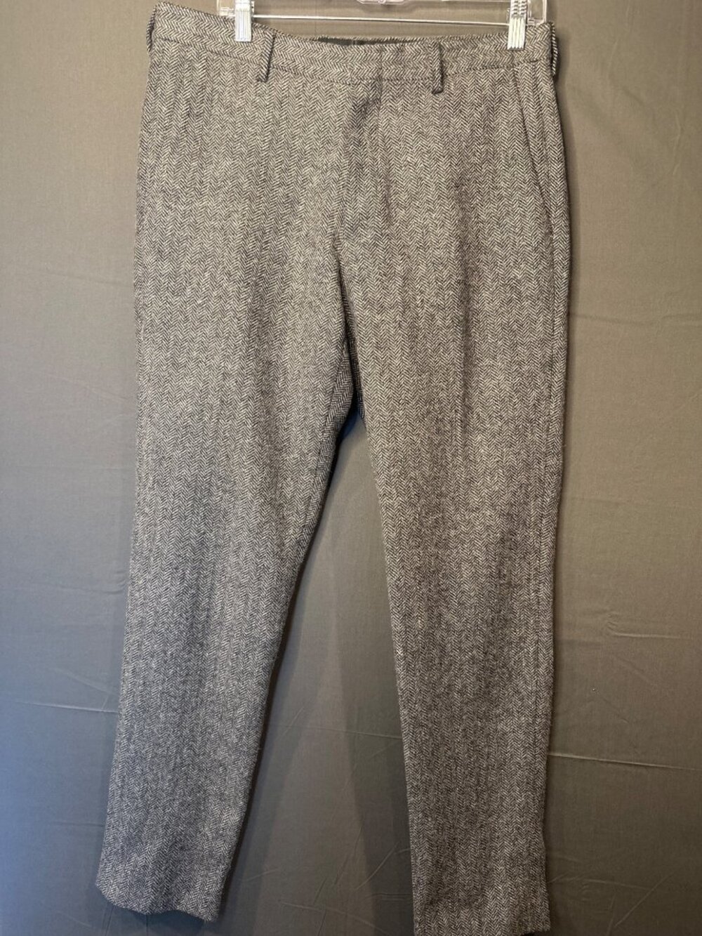 J.Crew Men 32x32 Ludlow Slim Abraham Moon Wool Cotton Herringbone Suit Pants